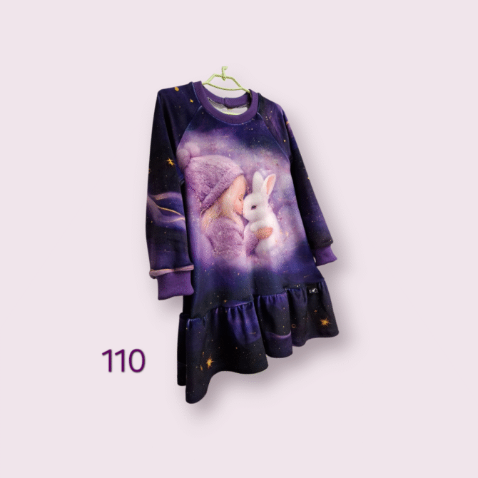 Violetinė veliūro suknelė Naktis - Image 2