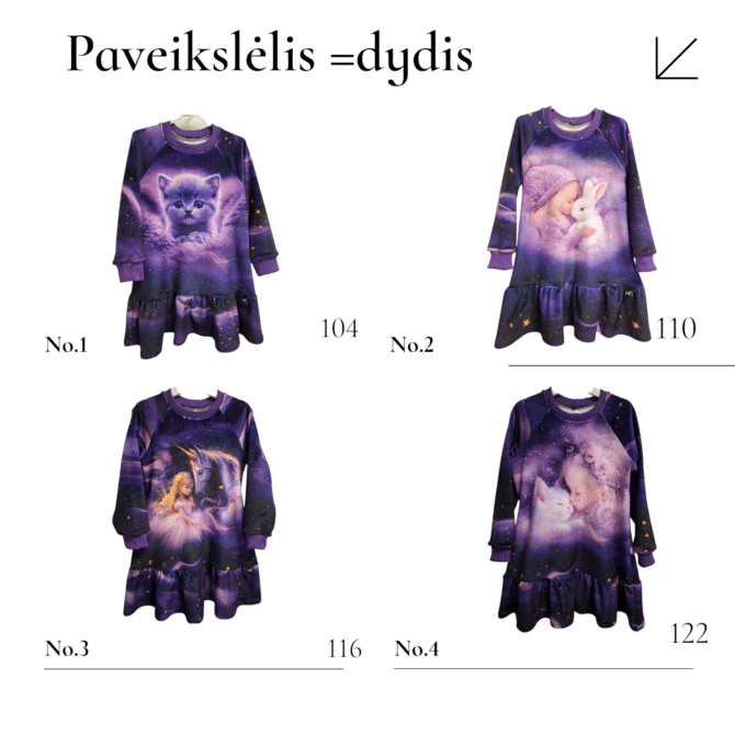 Violetinė veliūro suknelė Naktis - Image 5