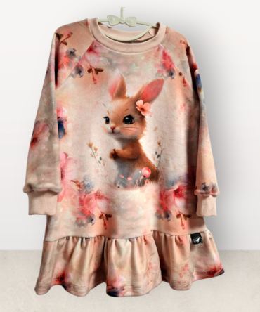 Veliūro suknelė Persikas