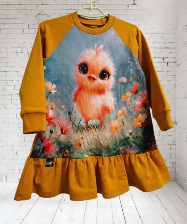 Medaus spalvos suknelė Viščiukas