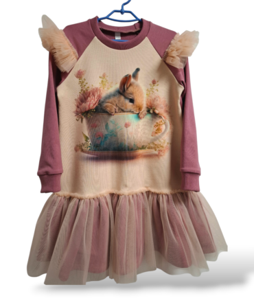 Suknelė su tiuliu Zuikis puodelyje