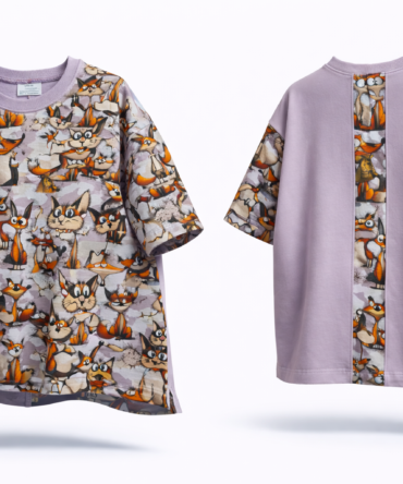 Alyvinė maikutė -džemperis Lapinai